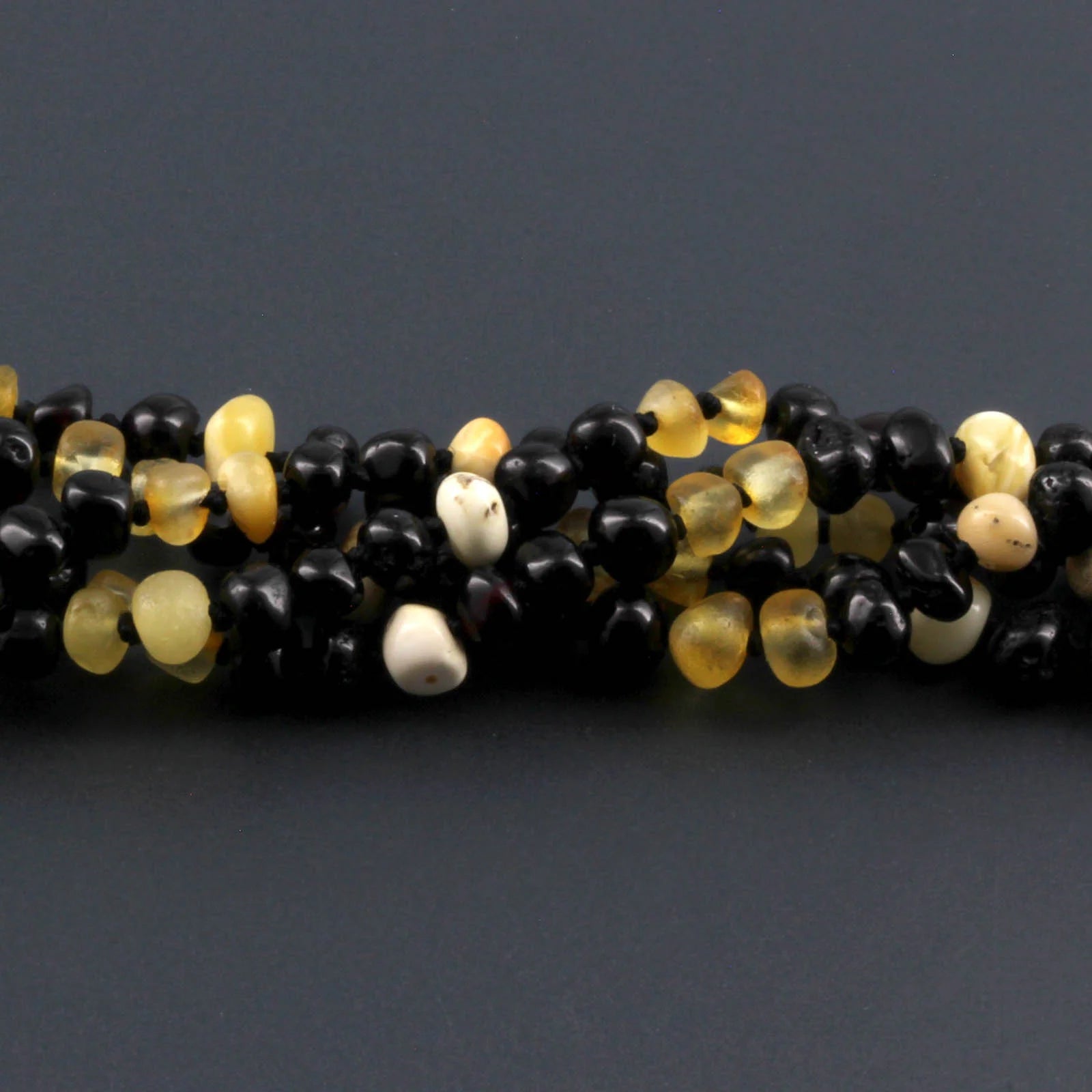 Baltic Amber Baby Teething Necklace Baroque Multicolor Glossy Finish - Wholesale Lot of 10pcs - 32cm / 12.6in - CE164