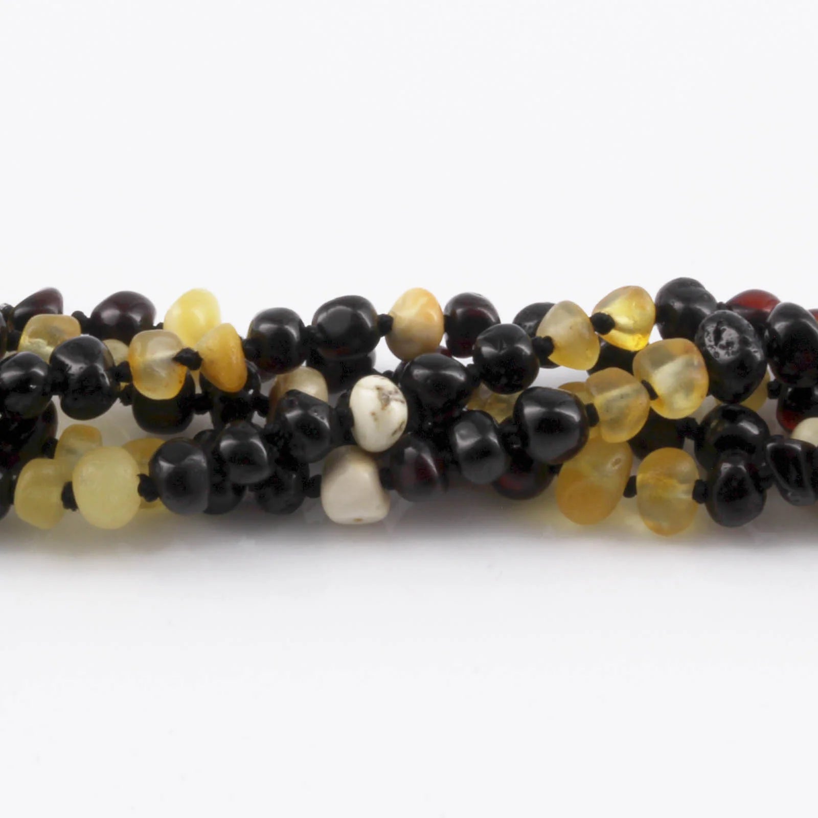 Baltic Amber Baby Teething Necklace Baroque Multicolor Glossy Finish - Wholesale Lot of 10pcs - 32cm / 12.6in - CE164