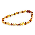 Baltic Amber Baby Teething Necklace Roundel Multicolor Glossy Finish - Wholesale Lot of 10pcs - 32cm / 12.6in - BE220