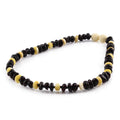 Baltic Amber Baby Teething Necklace Roundel Black Glossy Finish - Wholesale Lot of 10pcs - 32cm / 12.6in - CE167