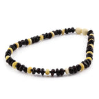 Baltic Amber Baby Teething Necklace Roundel Black Glossy Finish - Wholesale Lot of 10pcs - 32cm / 12.6in - CE167