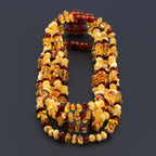 Baltic Amber Baby Teething Necklace Roundel Multicolor Glossy Finish - Wholesale Lot of 10pcs - 32cm / 12.6in - BE220