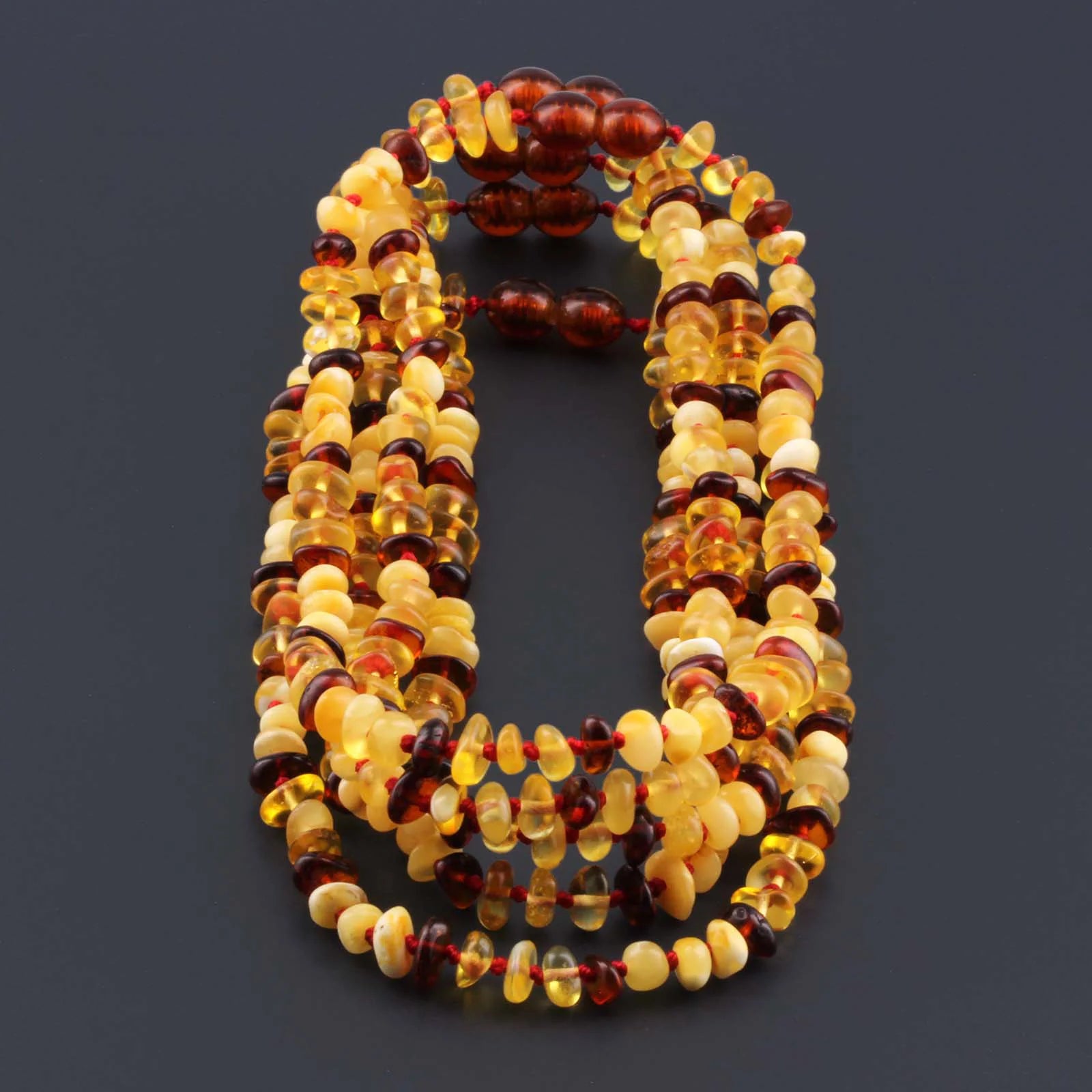 BALTIC AMBER BABY TEETHING NECKLACES LOT OF 10pcs - ROUNDEL. BE220