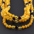Baltic Amber Baby Teething Necklace Baroque Milky Orange Glossy Finish - Wholesale Lot of 10pcs - 32cm / 12.6in - BE222