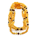 Baltic Amber Baby Teething Necklace Baroque Milky Orange Glossy Finish - Wholesale Lot of 10pcs - 32cm / 12.6in - BE222