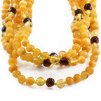 Baltic Amber Baby Teething Necklace Baroque Milky Orange Glossy Finish - Wholesale Lot of 10pcs - 32cm / 12.6in - BE222