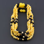 Baltic Amber Baby Teething Necklace Baroque Milky Yellow Glossy Finish - Wholesale Lot of 10pcs - 32cm / 12.6in - CE150