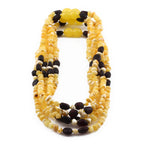 Baltic Amber Baby Teething Necklace Baroque Milky Yellow Glossy Finish - Wholesale Lot of 10pcs - 32cm / 12.6in - CE150