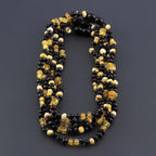 Baltic Amber Baby Teething Necklace Baroque Multicolor Glossy Finish - Wholesale Lot of 10pcs - 32cm / 12.6in - CE164