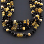 Baltic Amber Baby Teething Necklace Baroque Multicolor Glossy Finish - Wholesale Lot of 10pcs - 32cm / 12.6in - CE164
