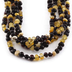 Baltic Amber Baby Teething Necklace Baroque Multicolor Glossy Finish - Wholesale Lot of 10pcs - 32cm / 12.6in - CE164
