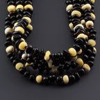Baltic Amber Baby Teething Necklace Roundel Black Glossy Finish - Wholesale Lot of 10pcs - 32cm / 12.6in - CE167