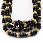 Baltic Amber Baby Teething Necklace Roundel Black Glossy Finish - Wholesale Lot of 10pcs - 32cm / 12.6in - CE167