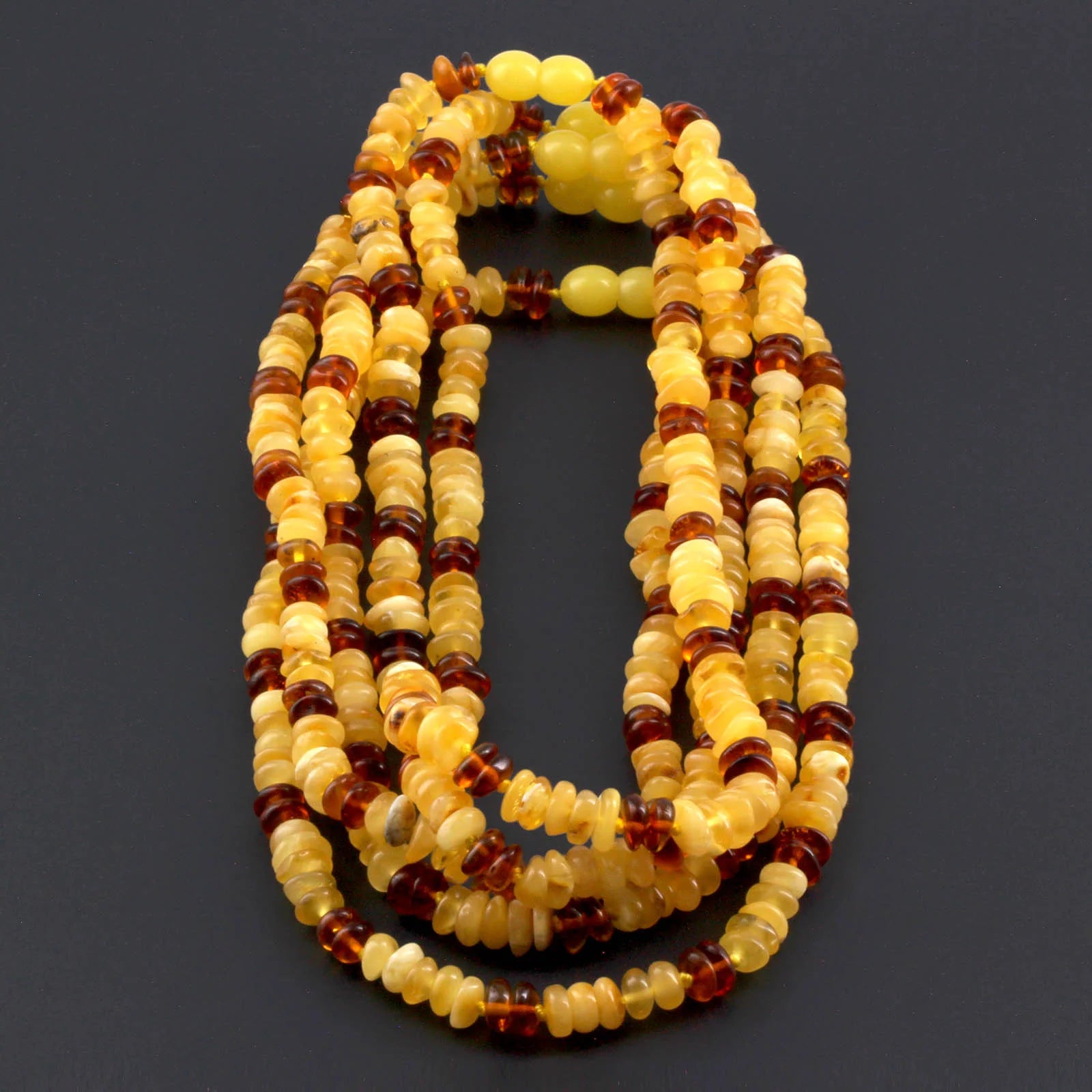 BALTIC AMBER JUNIOR NECKLACES LOT OF 10pcs - ROUNDEL. BJN35