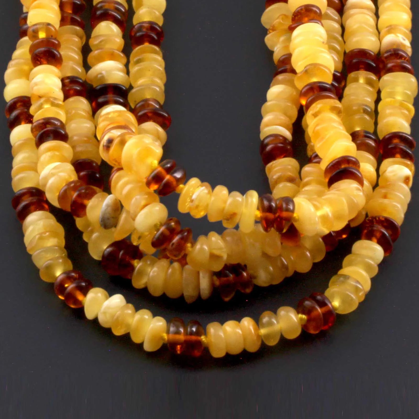 BALTIC AMBER JUNIOR NECKLACES LOT OF 10pcs - ROUNDEL. BJN35