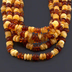 Baltic Amber Junior Necklace Roundel Multicolor Glossy Finish - Wholesale Lot of 10pcs - 38cm / 15in - CJN31