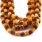Baltic Amber Junior Necklace Roundel Multicolor Glossy Finish - Wholesale Lot of 10pcs - 38cm / 15in - CJN31