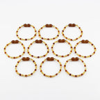 Baltic Amber Baby Teething Bracelet Baroque Multicolor Glossy Finish - Wholesale Lot of 10pcs - 14cm / 5.5in - BE198