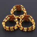 Baltic Amber Baby Teething Bracelet Baroque Multicolor Glossy Finish - Wholesale Lot of 10pcs - 14cm / 5.5in - BE198