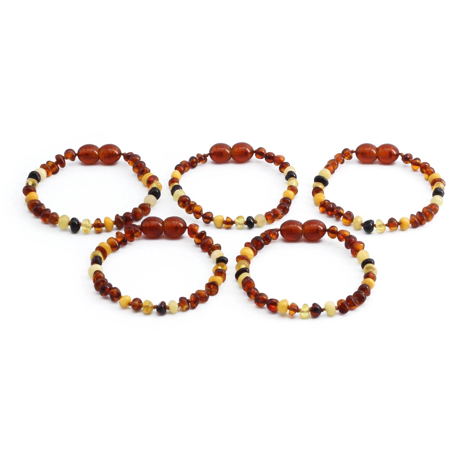 BALTIC AMBER BABY TEETHING BRACELETS LOT OF 10pcs - BAROQUE. LE392