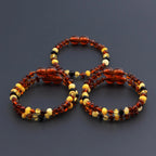 BALTIC AMBER BABY TEETHING BRACELETS LOT OF 10pcs - BAROQUE. LE392