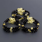 Baltic Amber Baby Teething Bracelet Baroque Black Rough Finish - Wholesale Lot of 10pcs - 14cm / 5.5in - BE189
