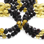 Baltic Amber Baby Teething Bracelet Baroque Black Rough Finish - Wholesale Lot of 10pcs - 14cm / 5.5in - BE189