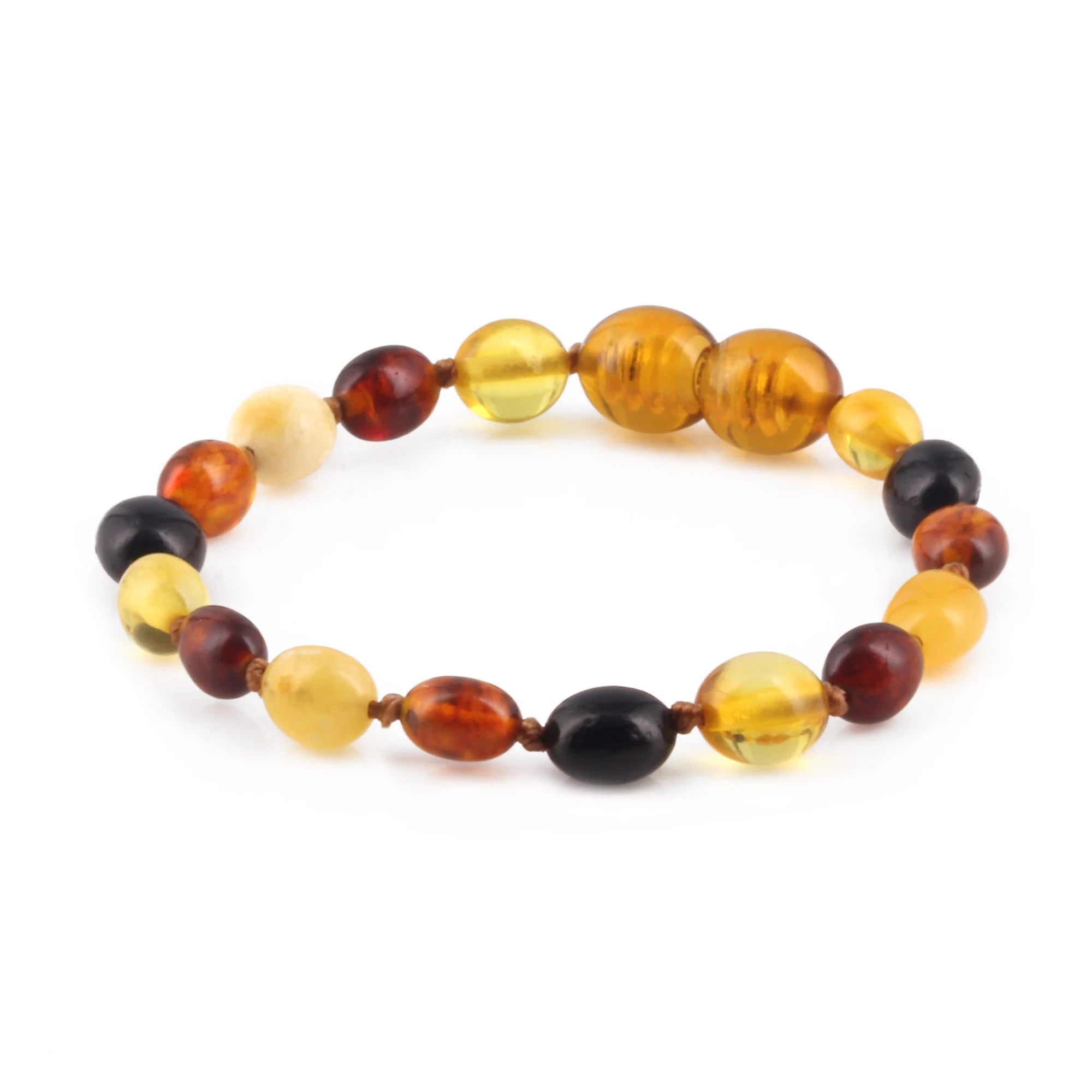 BALTIC AMBER BABY TEETHING BRACELETS LOT OF 10pcs - OLIVE. XO54M