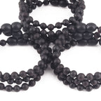 Baltic Amber Baby Teething Bracelet Baroque Black Matte Finish - Wholesale Lot of 10pcs - 14cm / 5.5in - XB54BM