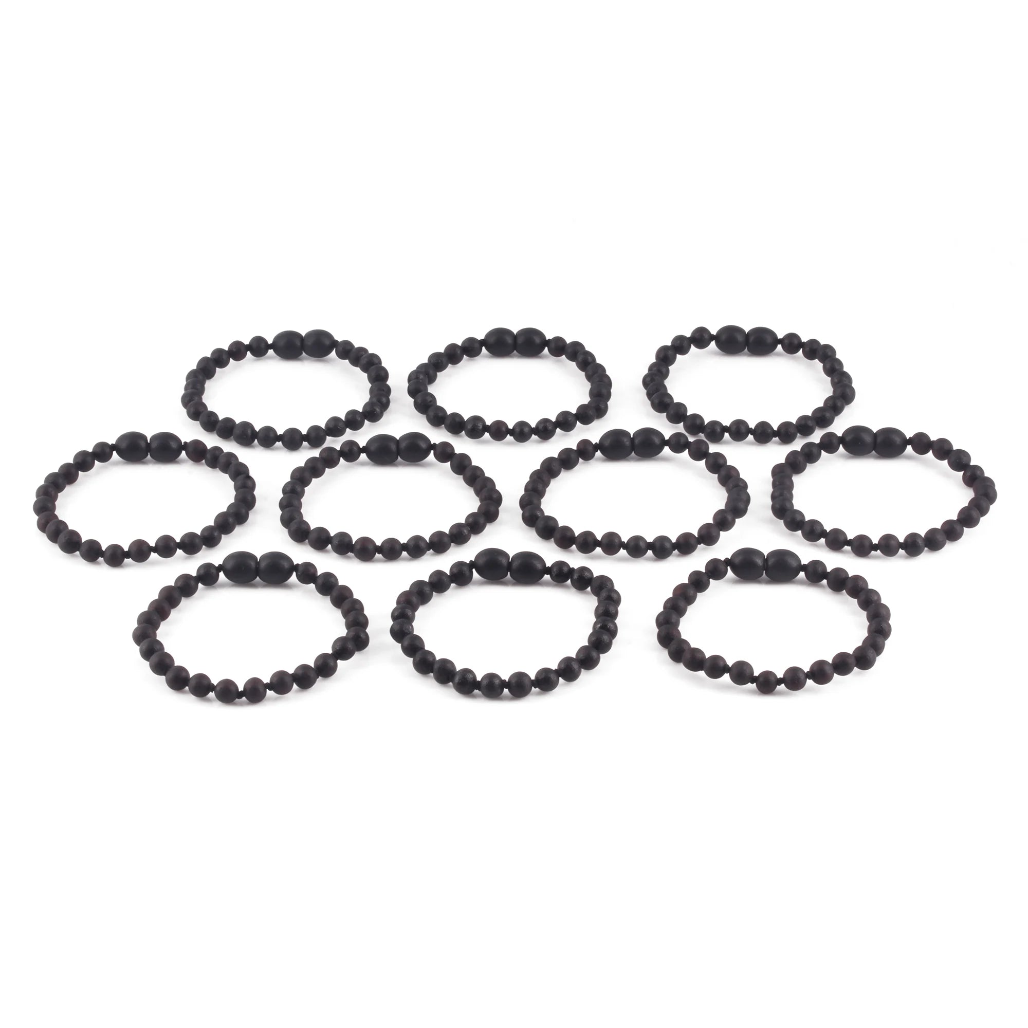 BALTIC AMBER BABY TEETHING BRACELETS LOT OF 10pcs - BAROQUE. XB54BM