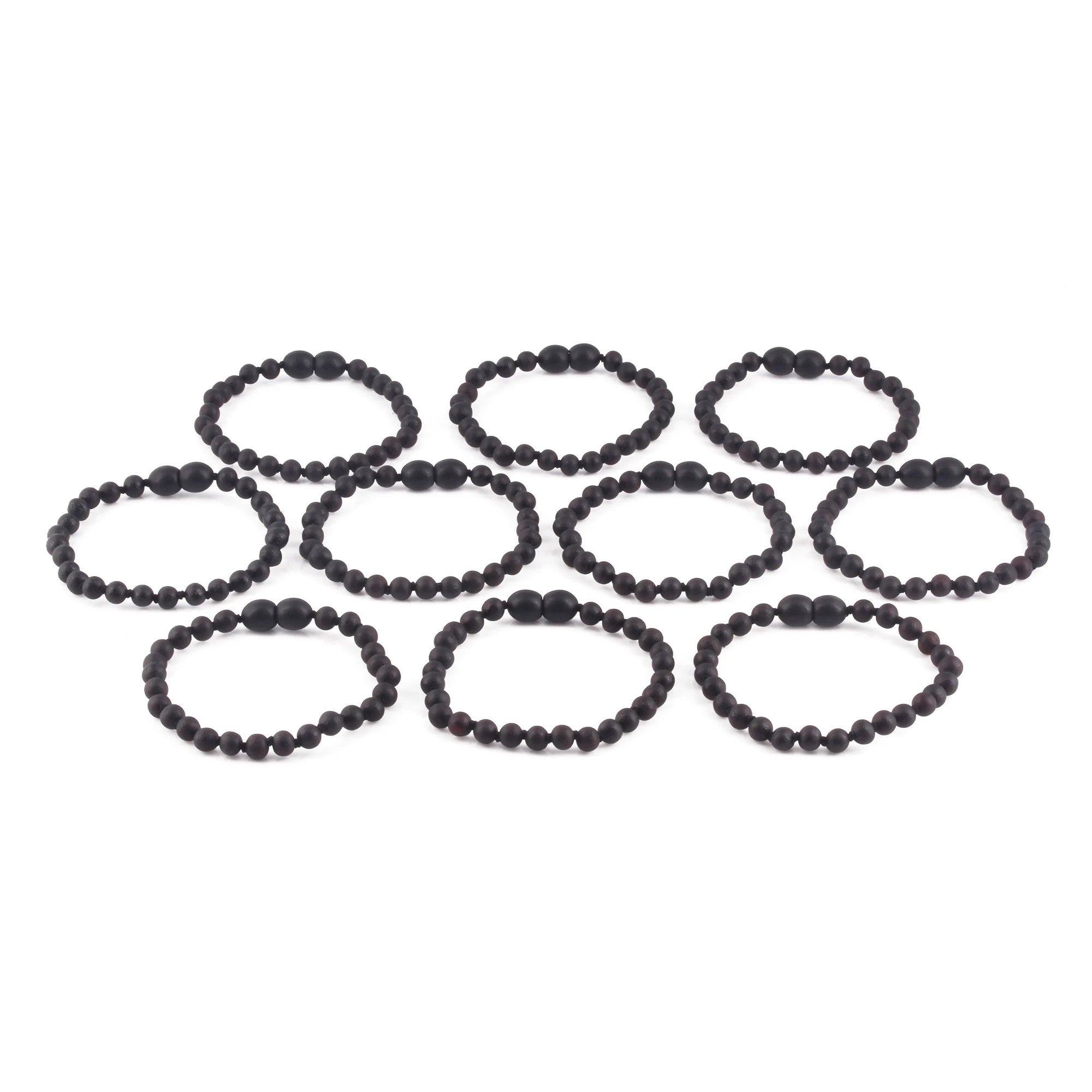 BALTIC AMBER JUNIOR BRACELETS LOT OF 10pcs - BAROQUE. XB54BM
