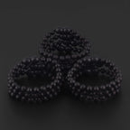 Baltic Amber Baby Teething Bracelet Baroque Black Matte Finish - Wholesale Lot of 10pcs - 14cm / 5.5in - XB54BM