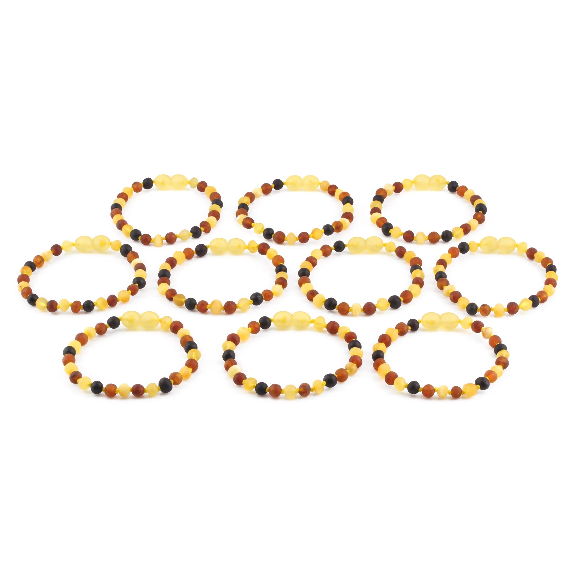 BALTIC AMBER JUNIOR BRACELETS LOT OF 10pcs - BAROQUE. XB54M1M