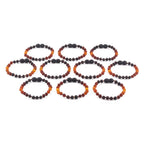 Baltic Amber Baby Teething Bracelet Baroque Rainbow Matte Finish - Wholesale Lot of 10pcs - 14cm / 5.5in - XB55RB2M