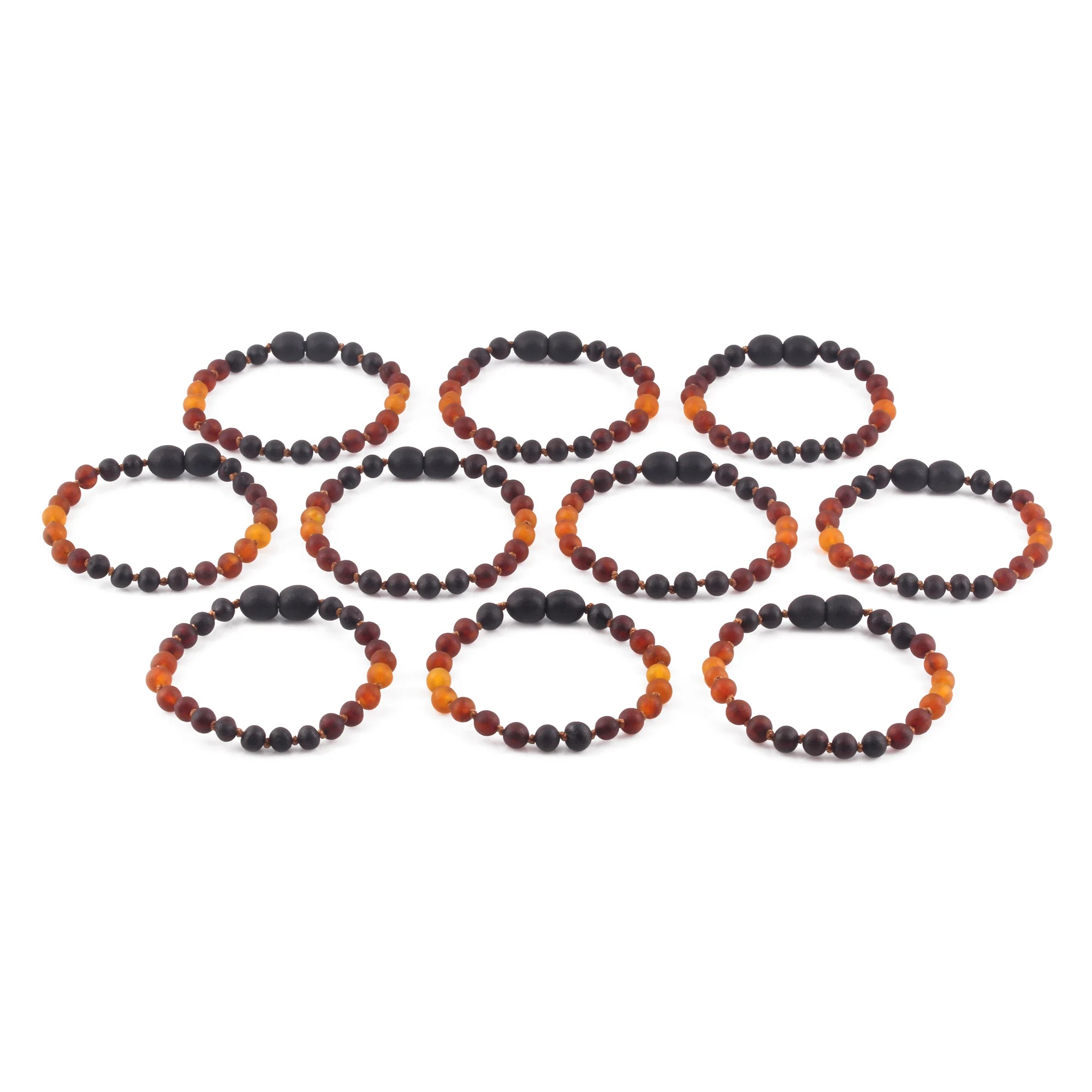 BALTIC AMBER BABY TEETHING BRACELETS LOT OF 10pcs - BAROQUE. XB55RB2M