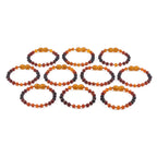 BALTIC AMBER BABY TEETHING BRACELETS LOT OF 10pcs - BAROQUE. XB55RB3M
