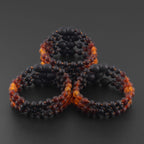 Baltic Amber Baby Teething Bracelet Baroque Rainbow Matte Finish - Wholesale Lot of 10pcs - 14cm / 5.5in - XB55RB2M
