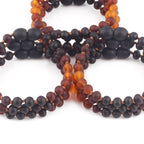 Baltic Amber Baby Teething Bracelet Baroque Rainbow Matte Finish - Wholesale Lot of 10pcs - 14cm / 5.5in - XB55RB2M
