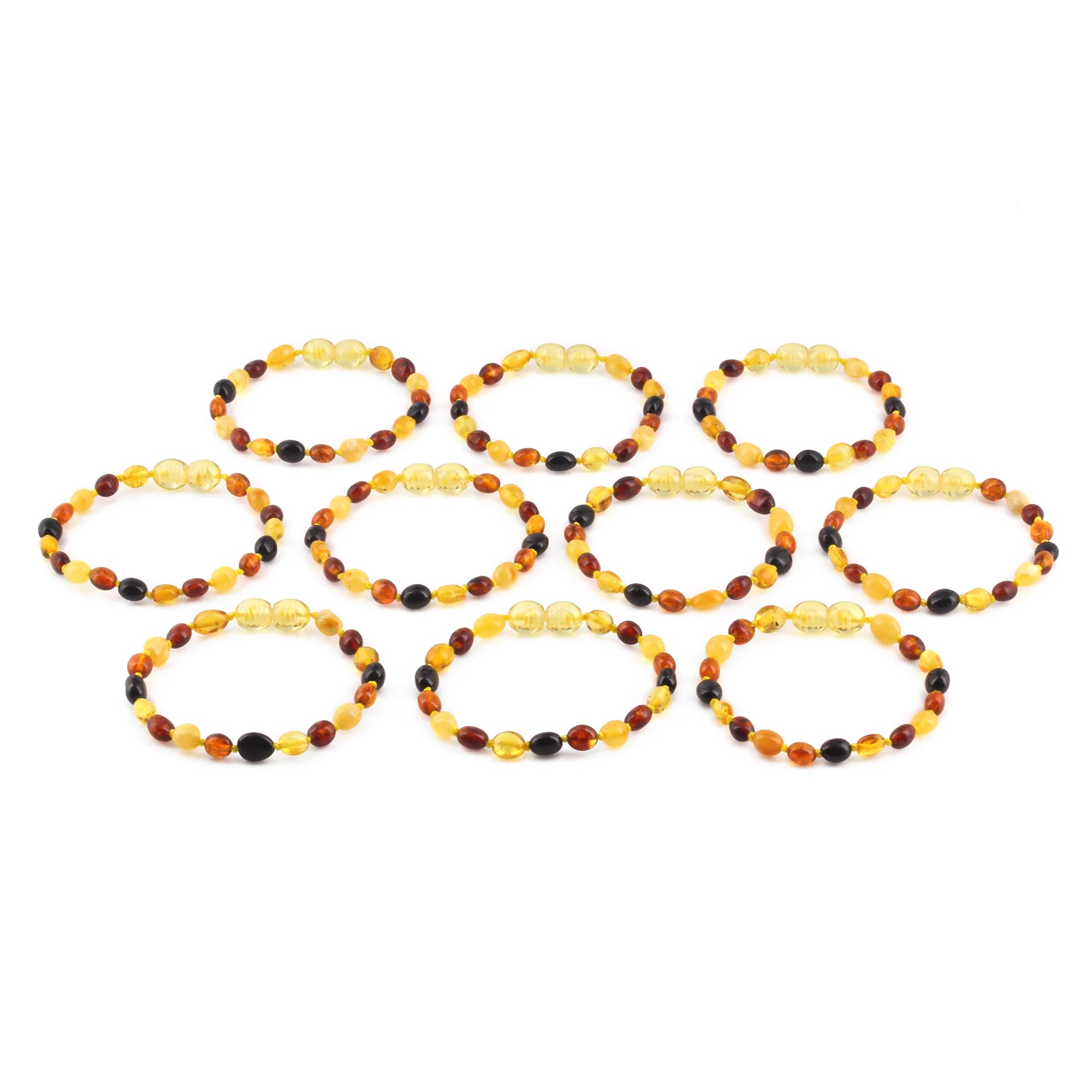 BALTIC AMBER JUNIOR BRACELETS LOT OF 10pcs - OLIVE. XO54M1