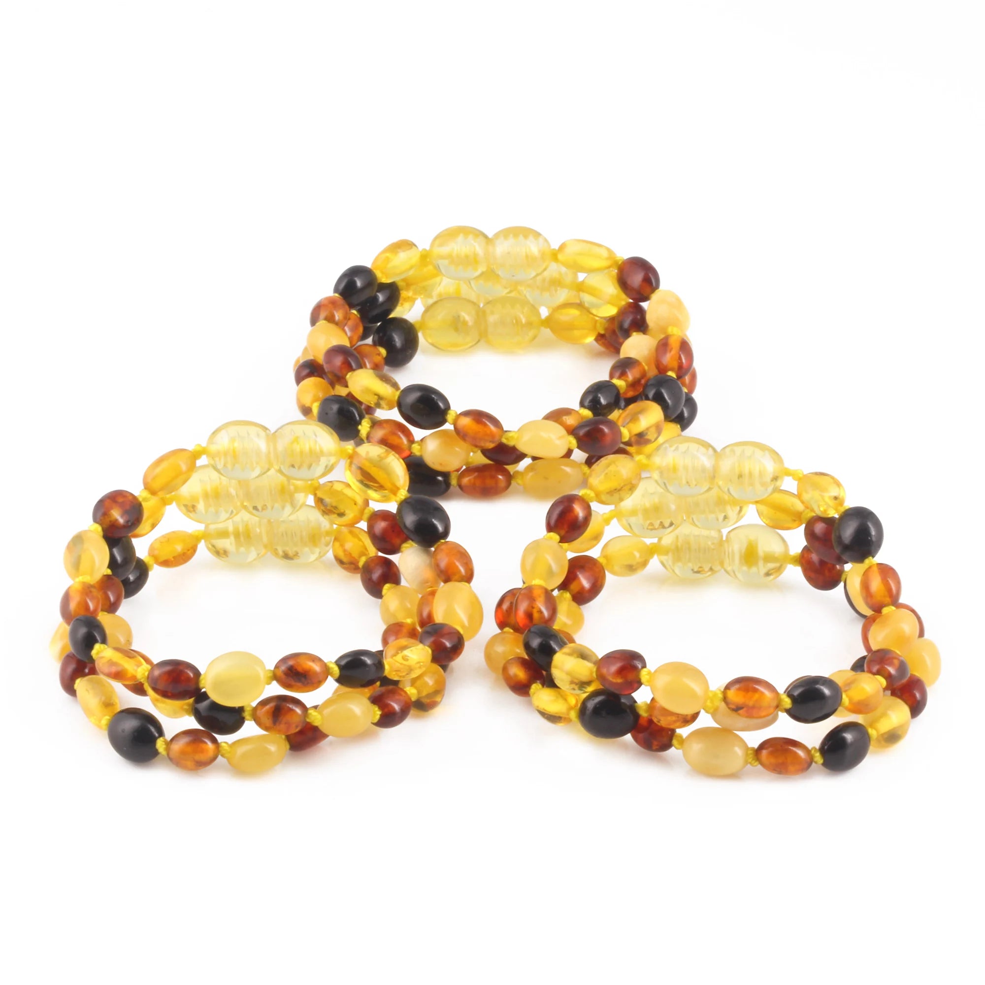 BALTIC AMBER BABY TEETHING BRACELETS LOT OF 10pcs - OLIVE. XO54M1