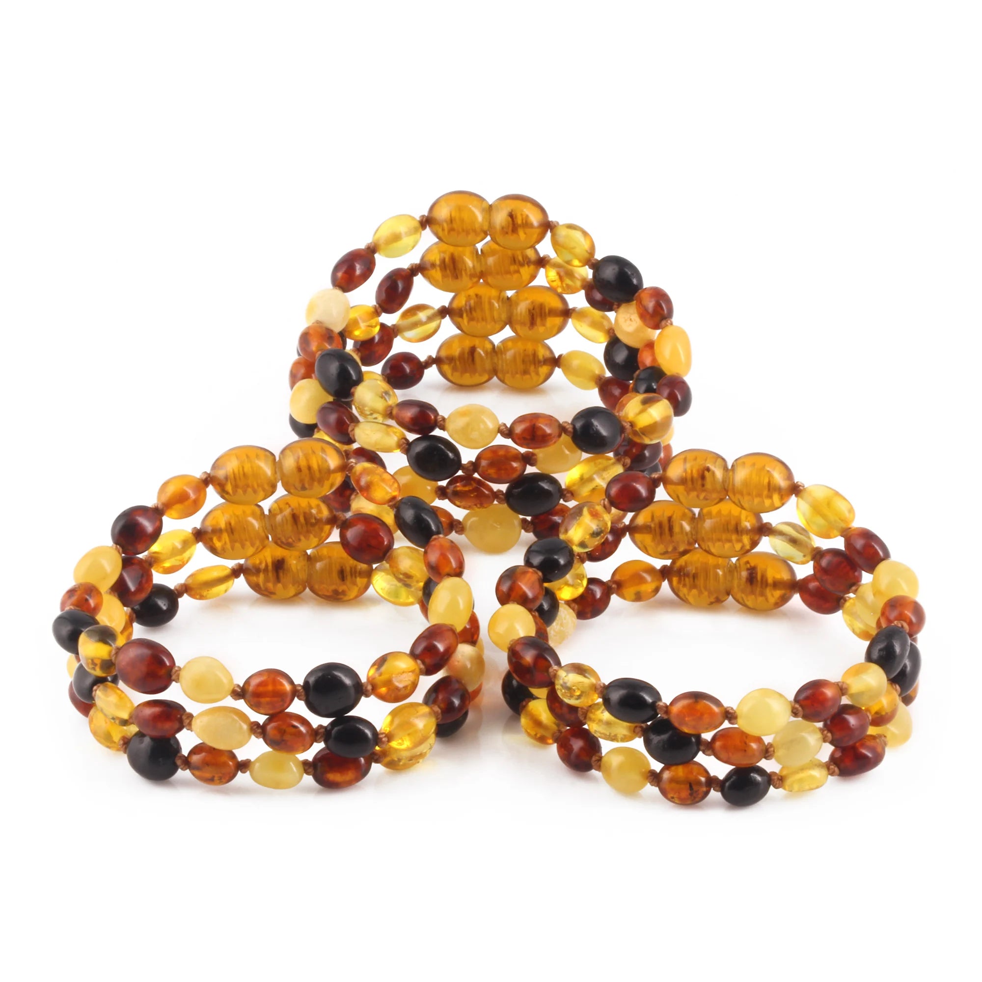 BALTIC AMBER BABY TEETHING BRACELETS LOT OF 10pcs - OLIVE. XO54M