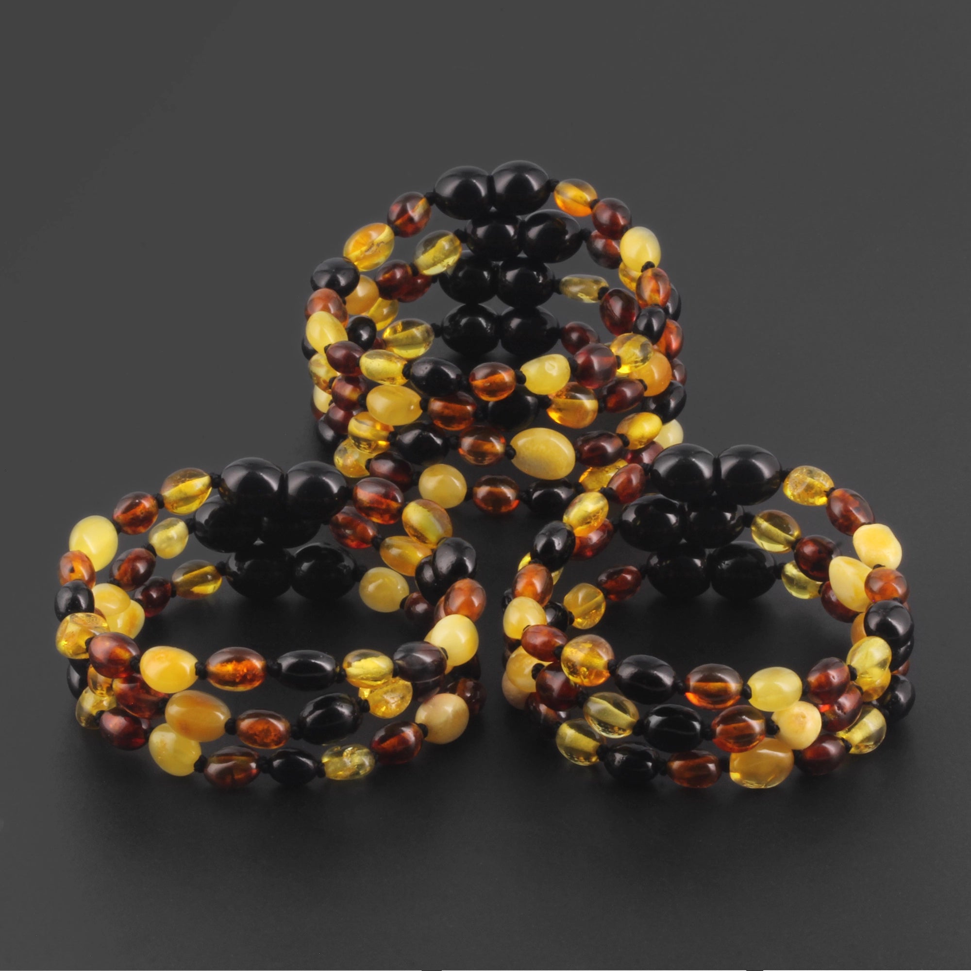 BALTIC AMBER BABY TEETHING BRACELETS LOT OF 10pcs - OLIVE. XO54M2