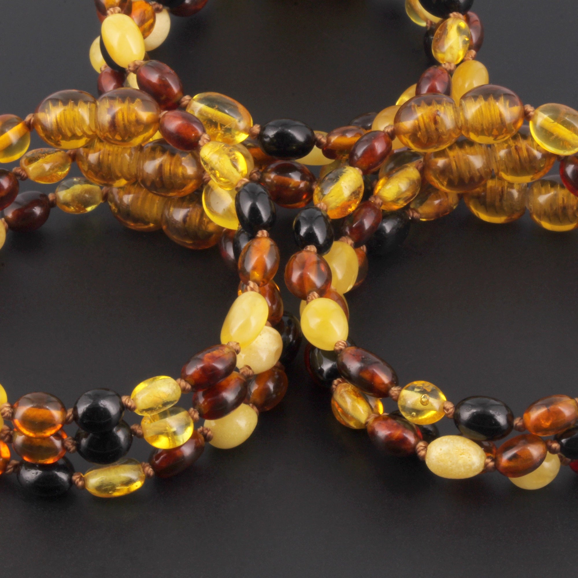 BALTIC AMBER BABY TEETHING BRACELETS LOT OF 10pcs - OLIVE. XO54M