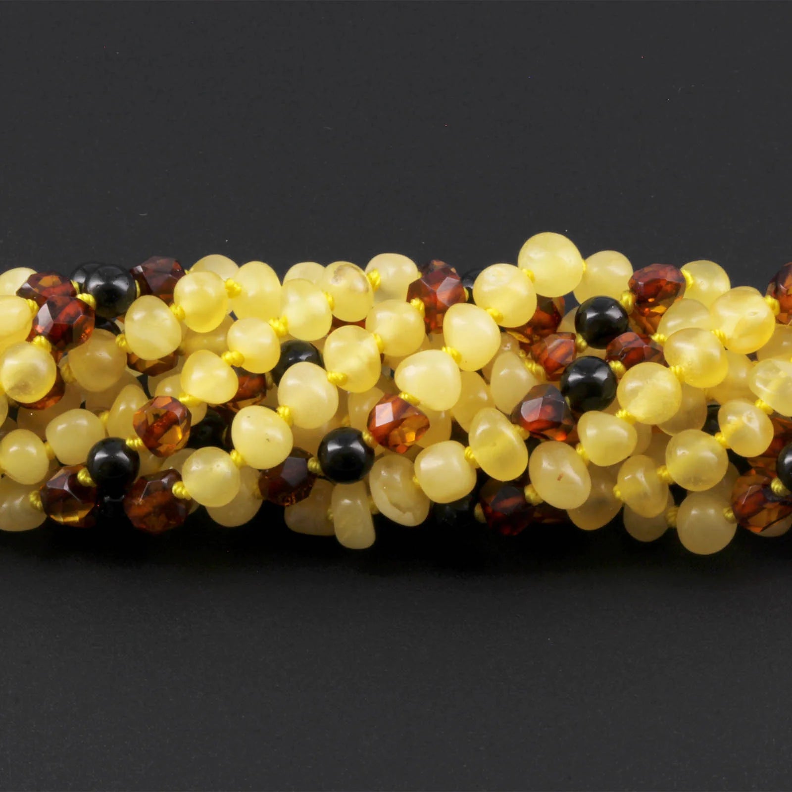 Baltic Amber Baby Teething Necklace Baroque Multicolor Glossy Finish - Wholesale Lot of 10pcs - 32cm / 12.6in - BE197