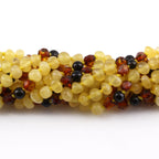 Baltic Amber Baby Teething Necklace Baroque Multicolor Glossy Finish - Wholesale Lot of 10pcs - 32cm / 12.6in - BE197