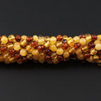 Baltic Amber Baby Teething Bracelet Baroque Multicolor Glossy Finish - Wholesale Lot of 10pcs - 14cm / 5.5in - BE198