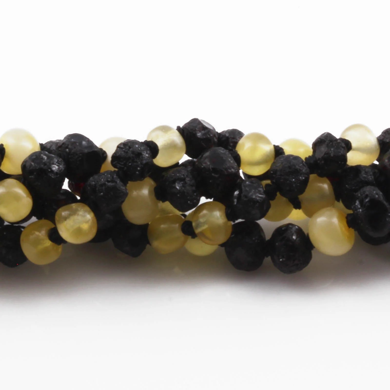 Baltic Amber Baby Teething Necklace Baroque Black Rough Finish - Wholesale Lot of 10pcs - 32cm / 12.6in - XLE6