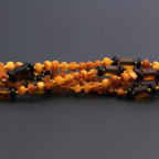 Baltic Amber Junior Necklace Baroque Milky Orange Glossy Finish - Wholesale Lot of 10pcs - 38cm / 15in - JN62
