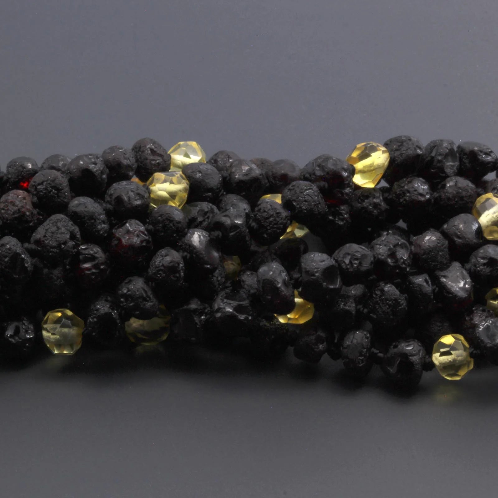 Baltic Amber Baby Teething Necklace Baroque Black Rough Finish - Wholesale Lot of 10pcs - 32cm / 12.6in - BE189