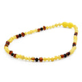 Baltic Amber Baby Teething Necklace Baroque Multicolor Glossy Finish - Wholesale Lot of 10pcs - 32cm / 12.6in - BE197
